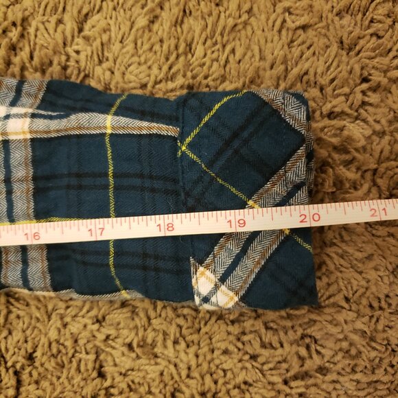 Croft & Barrow Petite XS Long Sleeve Button Shirt Plaid Shirt Dark Teal - Picture 7 of 8